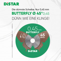 Diamanttrennscheibe Distar 45x0,45x5,8H/3,2-3,0F Butterfly
