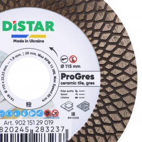 Diamanttrennscheibe 1A1R 115x1,9x8/20x22,23 PRO Gres, Distar №3