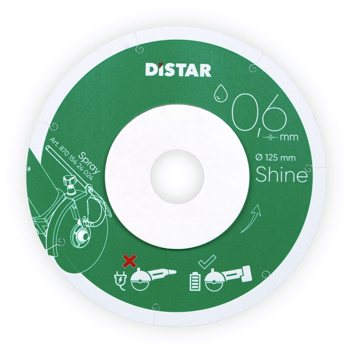 Diamanttrennscheibe 1A1R 125x0,6x6x22,23 Shine